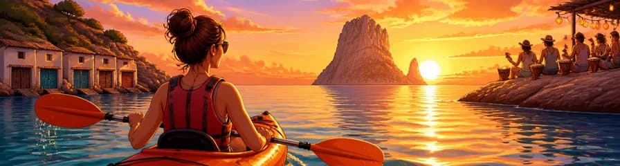 Excursión personal en kayak para contemplar el atardecer en Ibiza