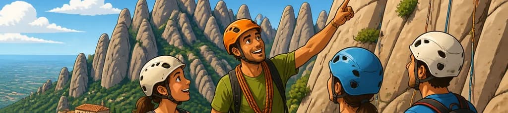 Aventura de escalada en roca guiada en Montserrat, Barcelona: una experiencia de día completo