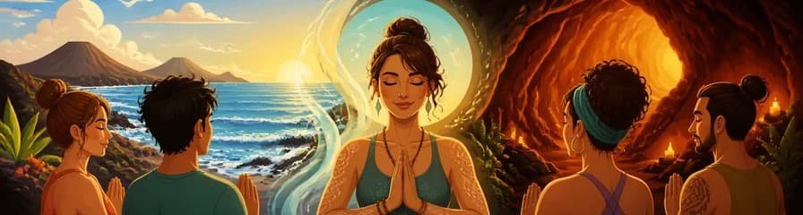 Sesión de Hatha Yoga Junto al Océano y en el Interior de un Volcán