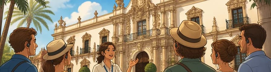 Acceso al Palacio Domecq en Jerez de la Frontera para una visita