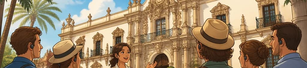 Acceso al Palacio Domecq en Jerez de la Frontera para una visita