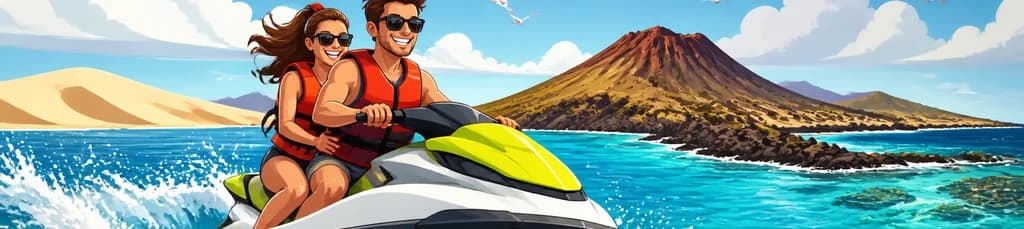Aventura en moto acuática a la Isla de Lobos con salida desde Corralejo