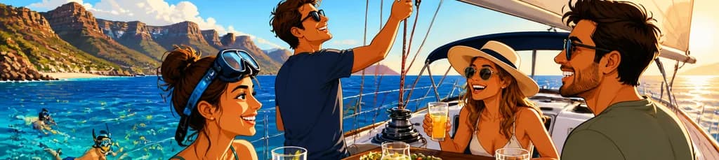 Aventura náutica privada de 3 horas por la tarde con esnórquel, incluyendo comida y bebidas