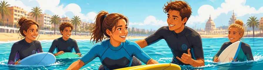 Disfruta de una lección de surf en la playa de Valencia