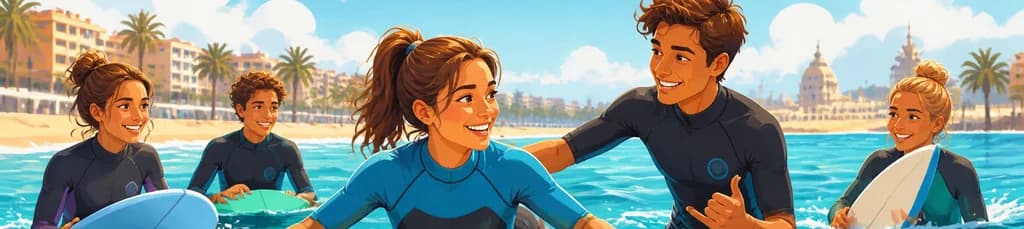 Disfruta de una lección de surf en la playa de Valencia