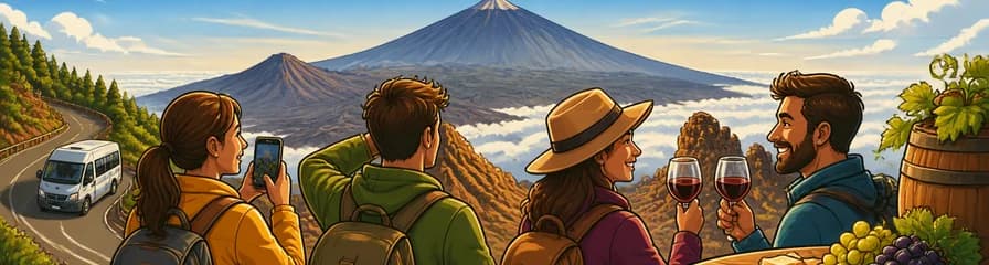 Aventura con senderismo y cata de vinos en el Teide, con transporte de ida y vuelta incluido