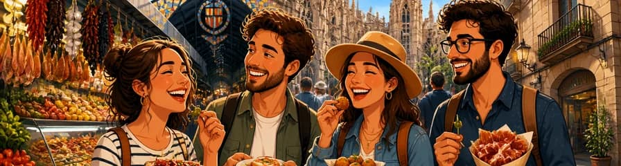 Recorrido gastronómico por el Mercado de la Boquería y el Barrio Gótico de Barcelona