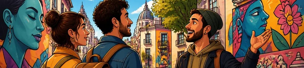 Recorrido para dos: explora el vibrante arte urbano del corazón de Madrid