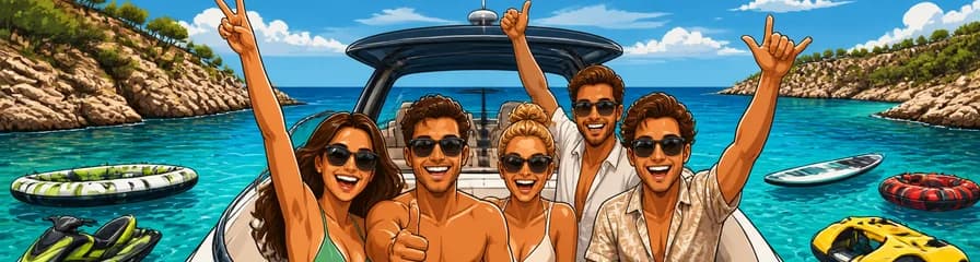 Explora Palma de Mallorca en un exclusivo paseo en barco privado con juguetes acuáticos y acceso a 25 calas
