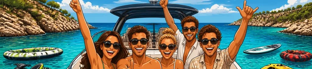 Explora Palma de Mallorca en un exclusivo paseo en barco privado con juguetes acuáticos y acceso a 25 calas