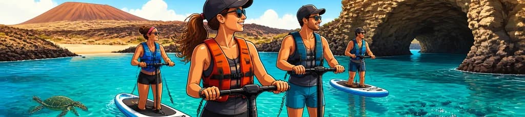 Vive la experiencia de las rutas guiadas de Paddle Surf Eléctrico en Lanzarote