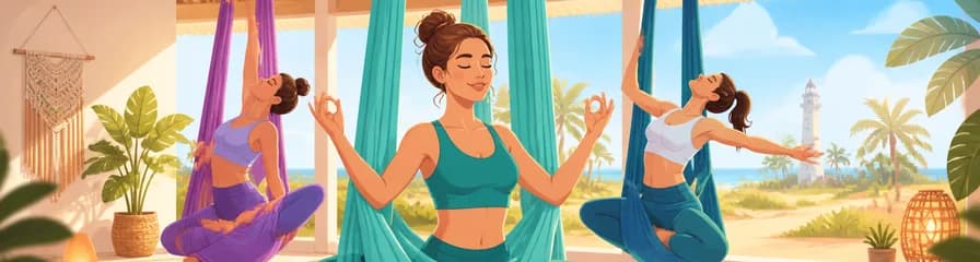Sesión de Yoga Aéreo en Maspalomas, Gran Canaria