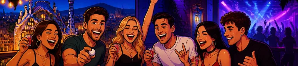 Noche de fiesta en Barcelona con Beer Pong, juegos de beber y entrada VIP a discoteca