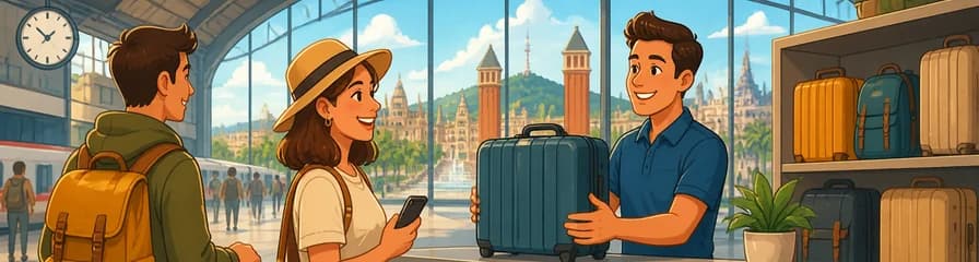Servicio de consigna de equipaje en la Estación de Sants de Barcelona