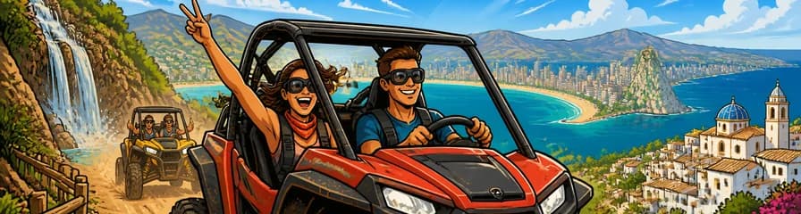 Descubre Benidorm: Una emocionante excursión en buggy de 3 horas con salida desde las Cascadas del Algar