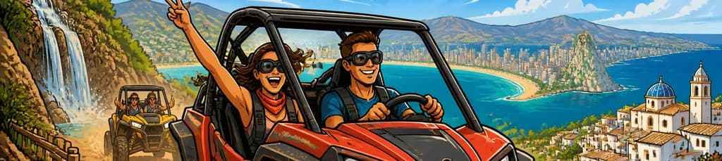 Descubre Benidorm: Una emocionante excursión en buggy de 3 horas con salida desde las Cascadas del Algar