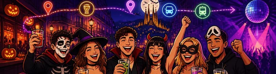 Ruta de Bares de Halloween en Barcelona: Tres Locales, Acceso a Discoteca y Noche Adicional