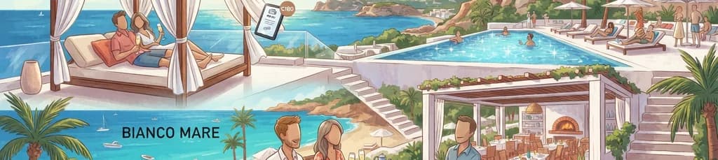 Pase de un día: Desayuno en Bianco Mare y Cama Balinesa en la Azotea