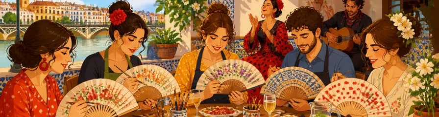 Taller de pintura de abanicos sevillanos en Triana