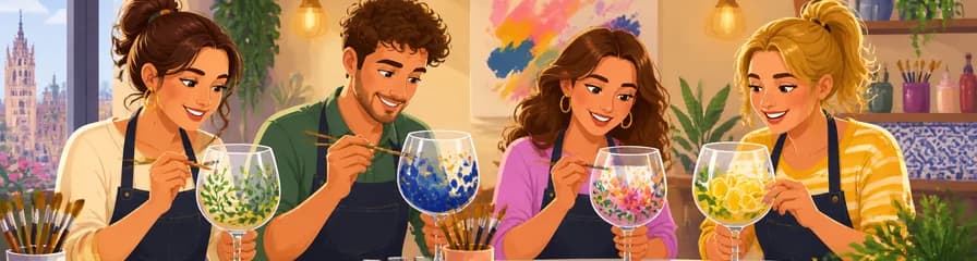 Experimenta la creatividad en un taller de pintura de copas de cristal XL