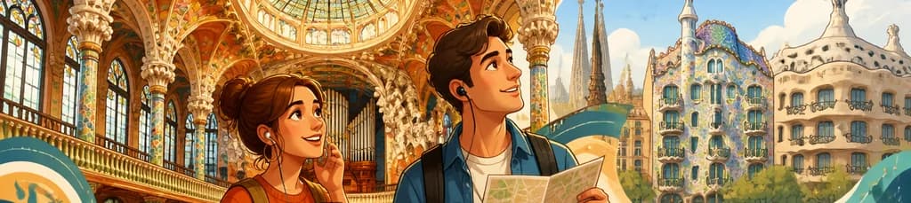 Acceso al Palau de la Música y recorrido autoguiado por Barcelona