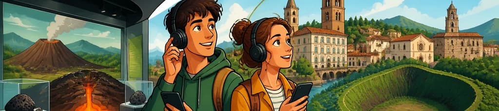 Acceso a Espai Cràter y un tour de audio por Olot