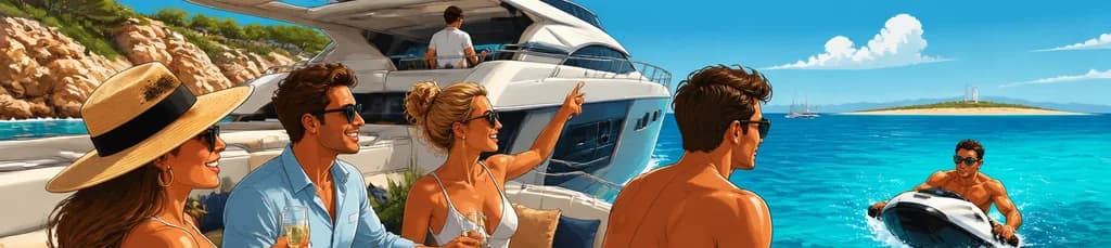 Alquiler de yate de lujo de Ibiza a Formentera para un máximo de 12 personas, con Seabob incluido