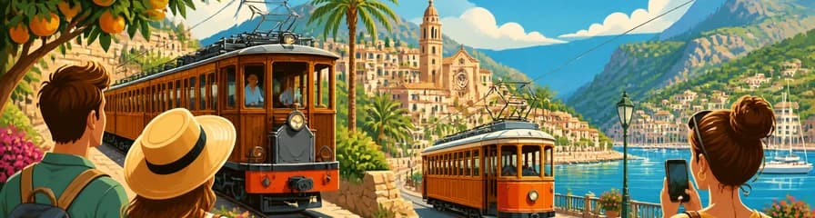 Excursión de medio día en tren y tranvía: lo mejor de Sóller y su puerto