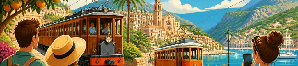 Excursión de medio día en tren y tranvía: lo mejor de Sóller y su puerto