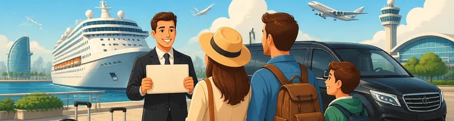 Servicio de traslado privado: del puerto de cruceros de Barcelona al aeropuerto