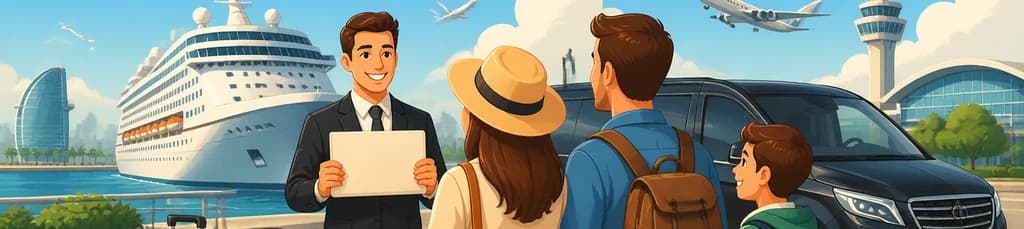 Servicio de traslado privado: del puerto de cruceros de Barcelona al aeropuerto