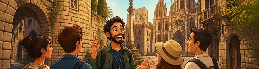 Recorrido privado por el Barrio Gótico de Barcelona disponible en portugués, español e inglés