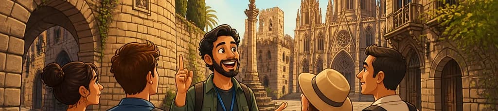 Recorrido privado por el Barrio Gótico de Barcelona disponible en portugués, español e inglés