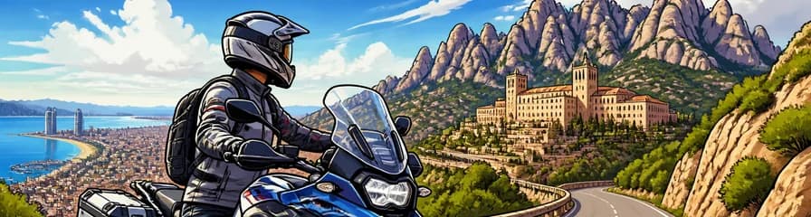 Alquiler de motocicleta trail en Barcelona para una excursión a Montserrat