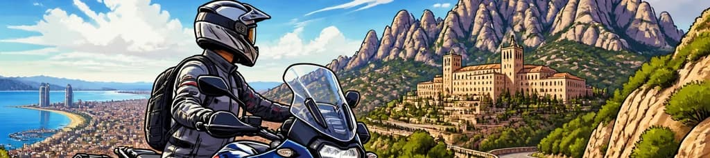 Alquiler de motocicleta trail en Barcelona para una excursión a Montserrat