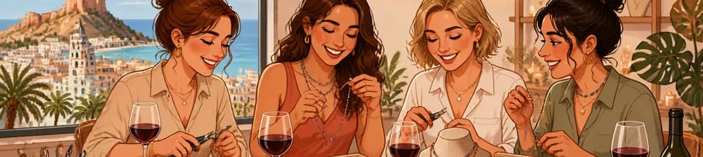 Disfruta de un taller de creación de joyas con vino ilimitado en Alicante