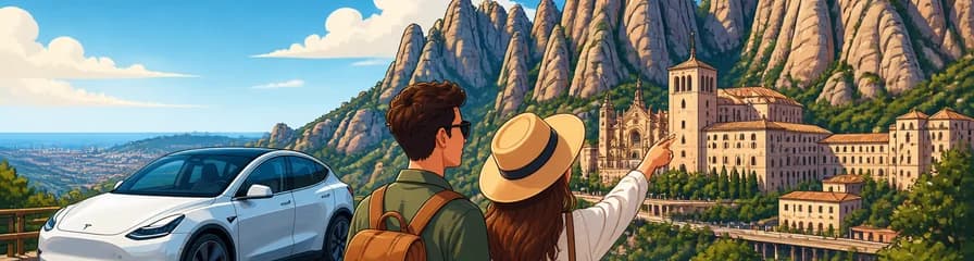 Descubre Montserrat en un tour privado desde Barcelona a bordo de un Tesla Model Y