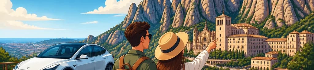 Descubre Montserrat en un tour privado desde Barcelona a bordo de un Tesla Model Y