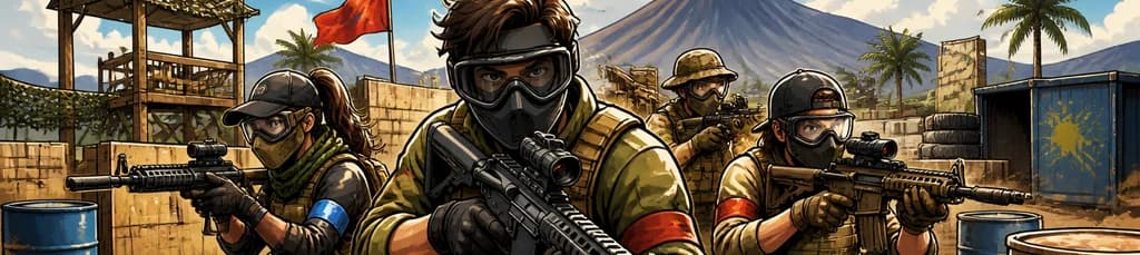 Experiencia de combate multijugador en la arena de batalla de Airsoft de Tenerife