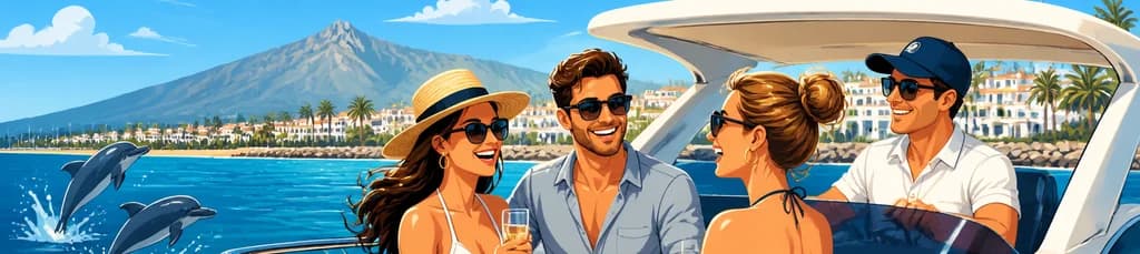 Excursión privada de dos horas en yate por Marbella