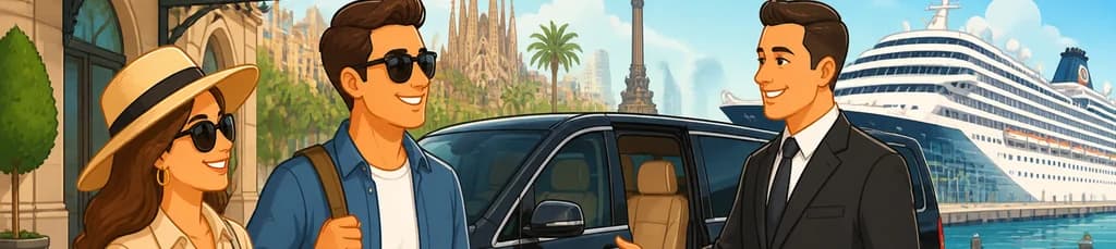 Servicio de traslado privado: del centro de Barcelona al puerto de cruceros de Barcelona