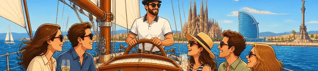 Exclusivo crucero privado por Barcelona en un velero clásico con patrón
