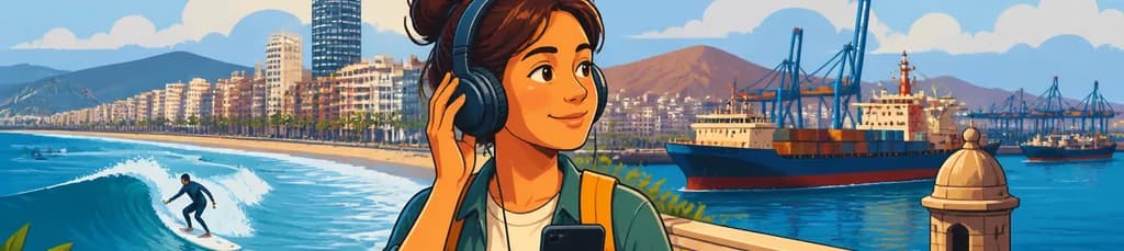 Descubre Las Palmas con un Tour de Podcast Autoguiado: Entre el Surf y los Barcos