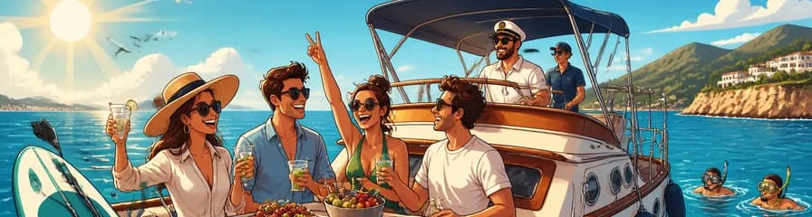 Alquiler de barco privado con patrón en Benalmádena para una mañana de 4 horas