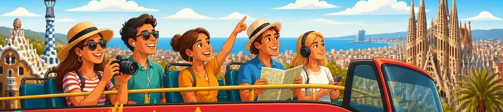 Paseo en autobús turístico Hop On Hop Off por Barcelona con opciones de 24 o 48 horas