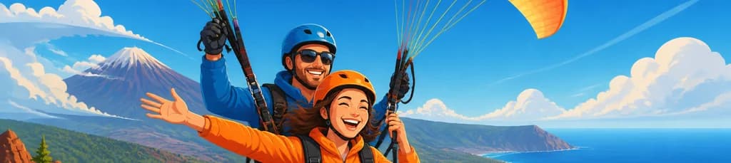 Vive la emocionante experiencia de un vuelo privado en parapente sobre Tenerife