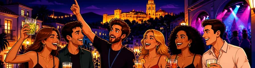 Recorrido nocturno por la vida social de Málaga: ruta de bares con copas y acceso a discotecas