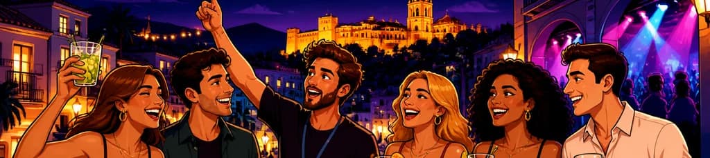 Recorrido nocturno por la vida social de Málaga: ruta de bares con copas y acceso a discotecas