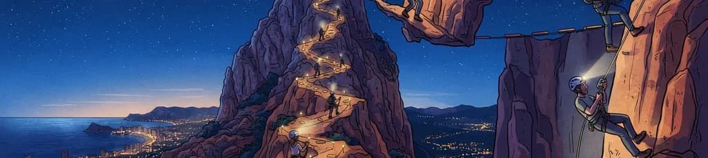 Ascenso Nocturno por la Vía Ferrata de El Ponoig (K4)