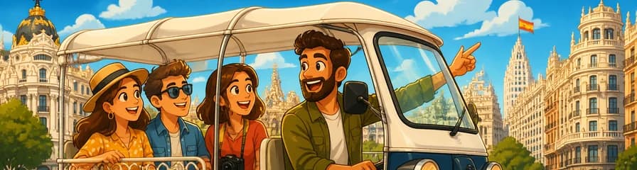 Tour privado por Madrid en Tuk Tuk: Un recorrido mágico de luces y cultura